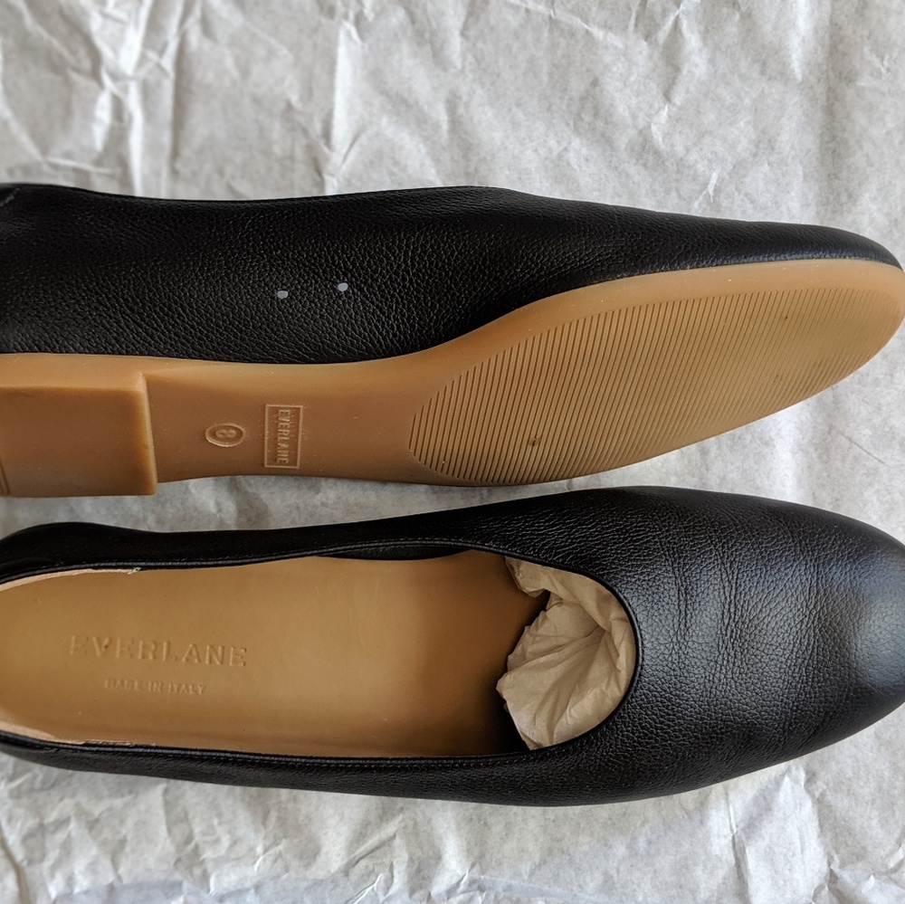 Soft Italian Leather Black Flats - Everlane